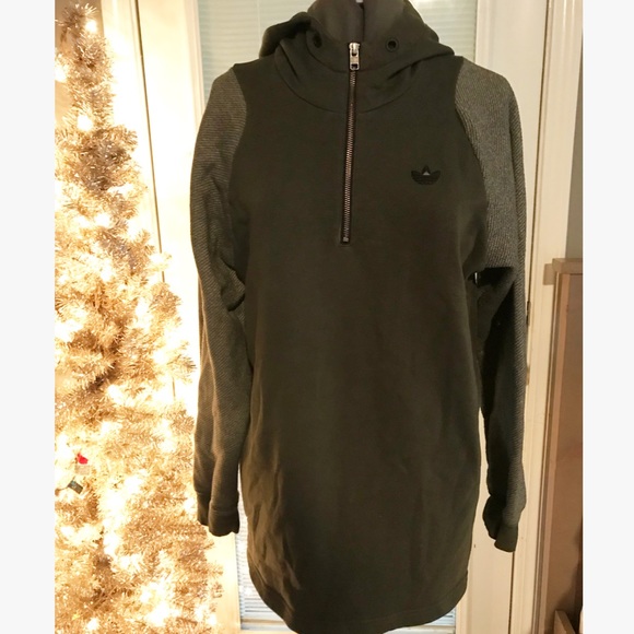 olive green hoodie adidas
